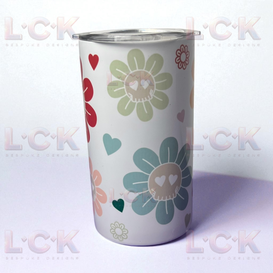 Pastel Skull Flower 12oz Tumbler | Cute & Edgy Tumbler