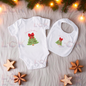Matching Merry Christmas Baby Vest & Bib Set - Red