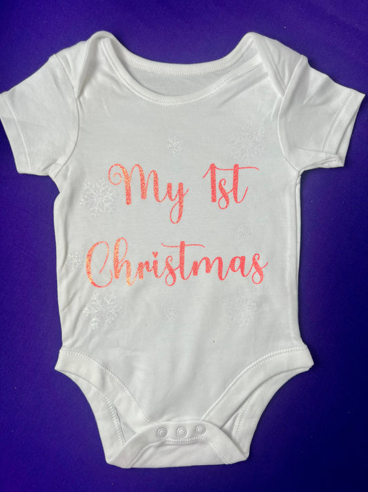 9 -12 Months My 1st Christmas Baby Vest