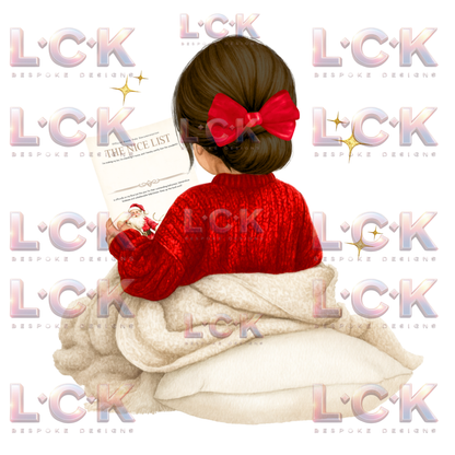 Personalised Christmas Canvas Santa Sack – Custom Name & Hair Colour - Girls