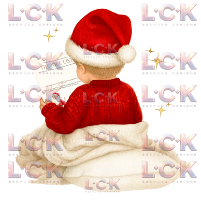 Personalised Christmas Canvas Santa Sack – Custom Name & Hair Colour - Boys