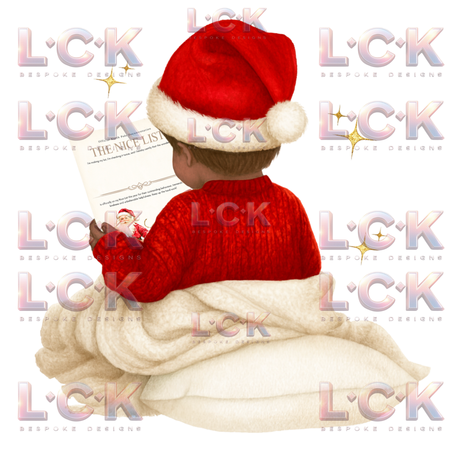 Personalised Christmas Canvas Santa Sack – Custom Name & Hair Colour - Boys