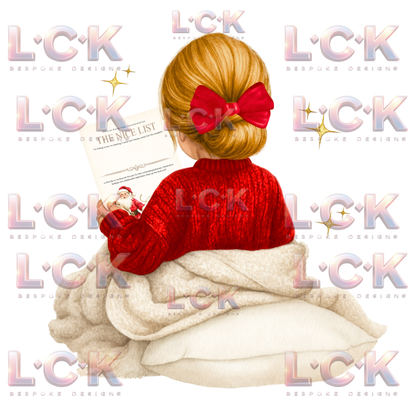 Personalised Christmas Canvas Santa Sack – Custom Name & Hair Colour - Girls