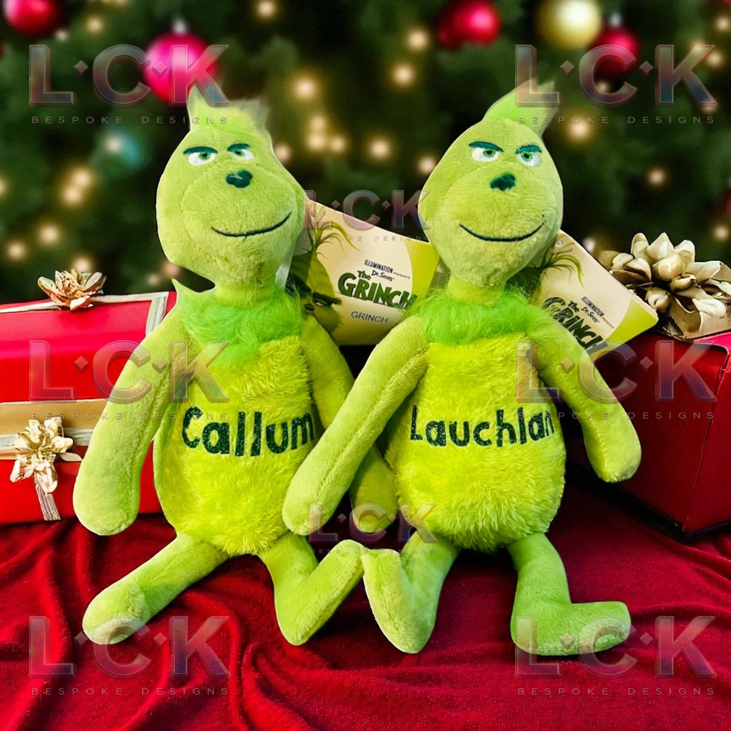 Personalised Grinch Plush Toy – Custom Christmas Gift for Kids & Adults