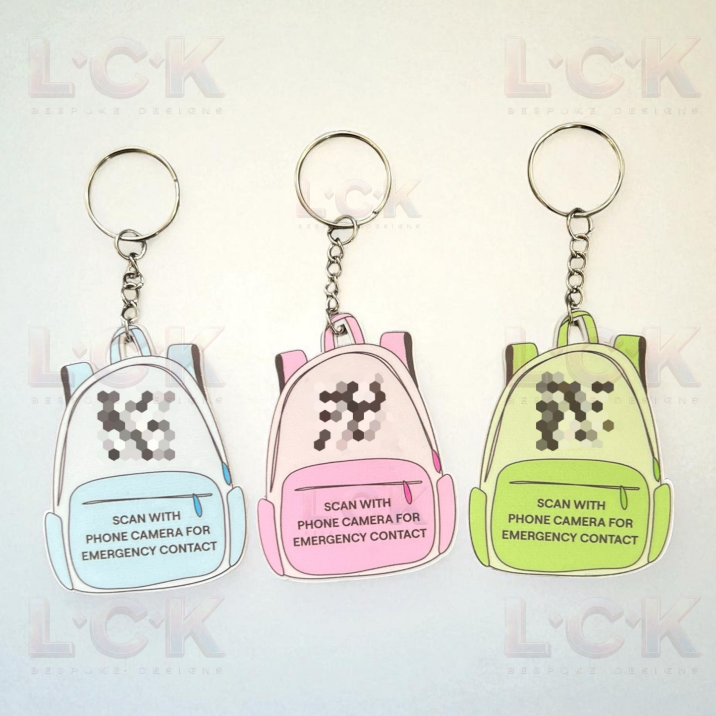 Emergency Contact QR Code Keyring – Kids Safety Tag for Bags & Travel