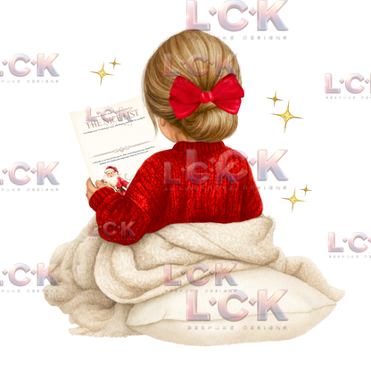 Personalised Christmas Canvas Santa Sack – Custom Name & Hair Colour - Girls