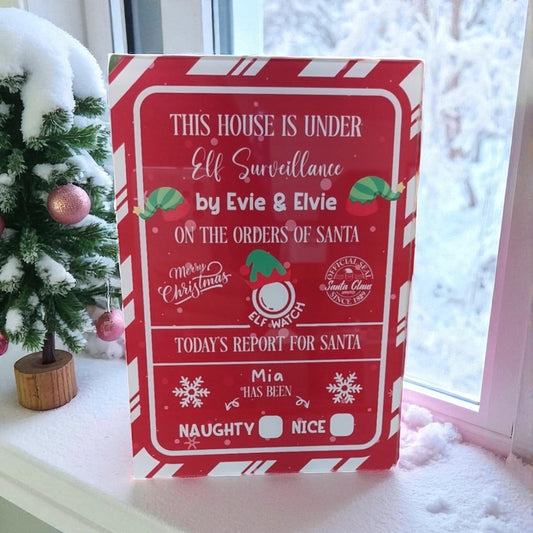 Personalised Elf Surveillance Board – Naughty or Nice Tracker